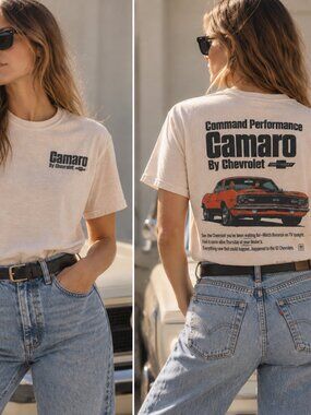 chemistry chevrolet camaro 1967 graphic tee faded cream size m
